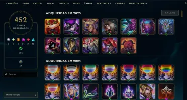 Conta League of Legends com 1299 skins