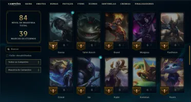 Platina 2 com 60 Champs e 29 Skins +1 Rara ( MONO SUP )