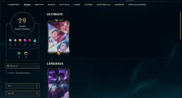 Platina 2 com 60 Champs e 29 Skins +1 Rara ( MONO SUP )