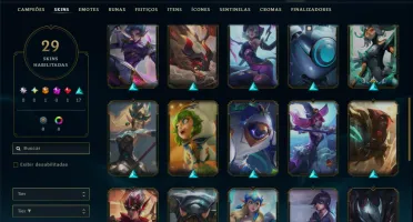 Platina 2 com 60 Champs e 29 Skins +1 Rara ( MONO SUP )