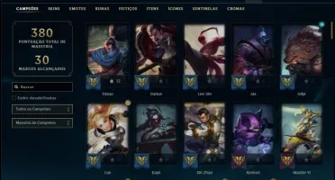 Conta Ouro 3 com 109 Champs e 112 Skins + 600 RP