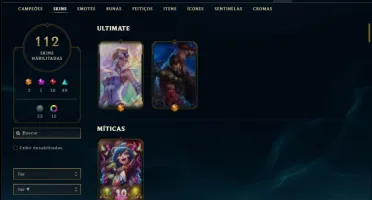 Conta Ouro 3 com 109 Champs e 112 Skins + 600 RP