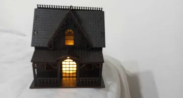 Mini Casinha Gotica preta, Moderna em MDF - Estilo e...