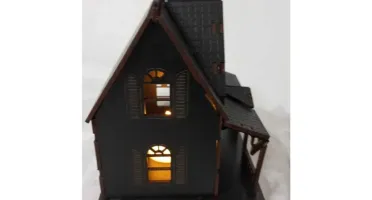 Mini Casinha Gotica preta, Moderna em MDF - Estilo e...
