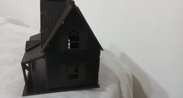 Mini Casinha Gotica preta, Moderna em MDF - Estilo e...