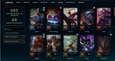 Conta ouro 4 com 71 Champs e 27 Skins + 1 Fragmento