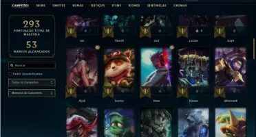 Conta ouro 4 com 71 Champs e 27 Skins + 1 Fragmento