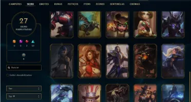 Conta ouro 4 com 71 Champs e 27 Skins + 1 Fragmento