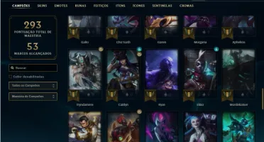 Conta ouro 4 com 71 Champs e 27 Skins + 1 Fragmento