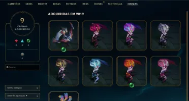 CONTA DIAMANTE COM 2 SKINS PRESTÍGIOS