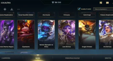 CONTA WILD RIFT 20 SKINS; DIAMANTE TEMPORADA ATUAL; 2 PASSES