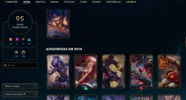 PLATINA TODOS CHAMPS, 95 SKINS PERFEITA PARA MAIN AD E JG