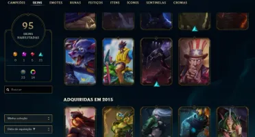 PLATINA TODOS CHAMPS, 95 SKINS PERFEITA PARA MAIN AD E JG