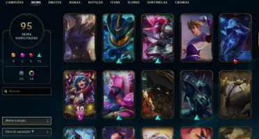 PLATINA TODOS CHAMPS, 95 SKINS PERFEITA PARA MAIN AD E JG