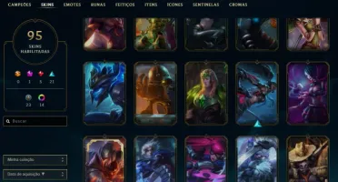 PLATINA TODOS CHAMPS, 95 SKINS PERFEITA PARA MAIN AD E JG
