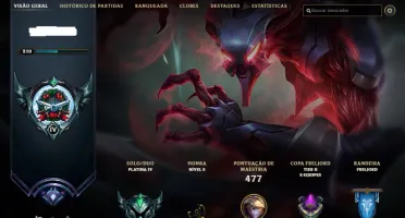PLATINA TODOS CHAMPS, 95 SKINS PERFEITA PARA MAIN AD E JG
