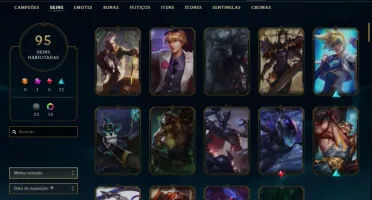 PLATINA TODOS CHAMPS, 95 SKINS PERFEITA PARA MAIN AD E JG