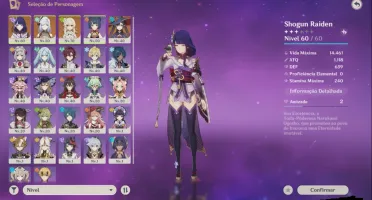 Raiden + Shenhe + 2 Cortadora da Neblina + Mona