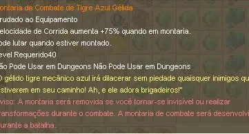 Montaria de combate de tigre azul gélida