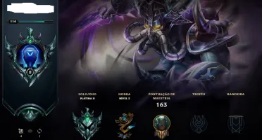Conta LoL Plat 2 4 Skin Lendária