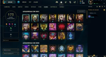 CONTA LOL MAIN TOP ANTIGA!! 137 SKINS OTIMAA E BARATA