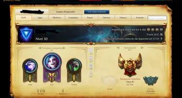 CONTA LOL OURO 4 COM BORDA S6 E SKINS LENDÁRIAS