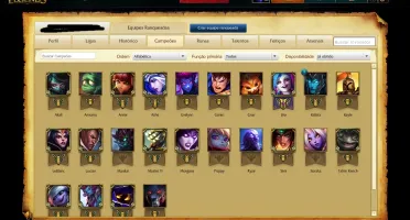CONTA LOL OURO 4 COM BORDA S6 E SKINS LENDÁRIAS