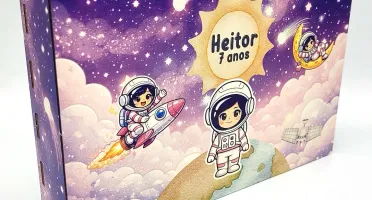 Tabuleiro Astronauta Menina em MDF com Caixa MDF