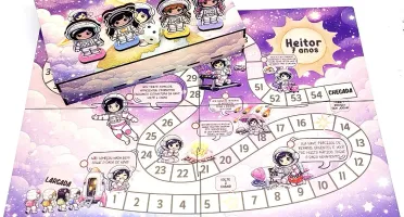 Tabuleiro Astronauta Menina em MDF com Caixa MDF