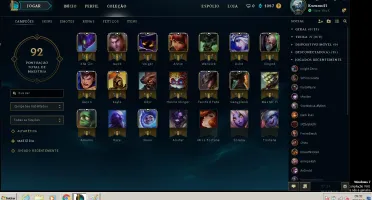 conta lol borda de prata com varios campeoes e skins
