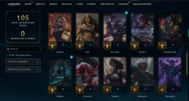 Unranked com 50 Champs e 7 Skins ( ex esmeralda )