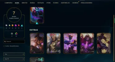 Unranked com 50 Champs e 7 Skins ( ex esmeralda )