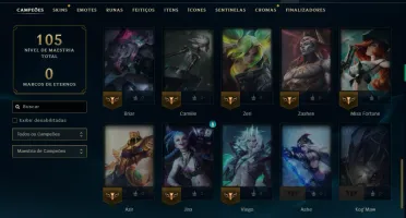 Unranked com 50 Champs e 7 Skins ( ex esmeralda )