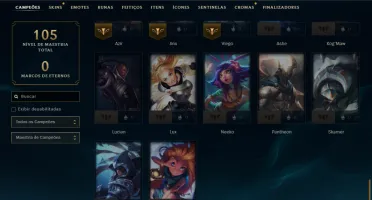 Unranked com 50 Champs e 7 Skins ( ex esmeralda )