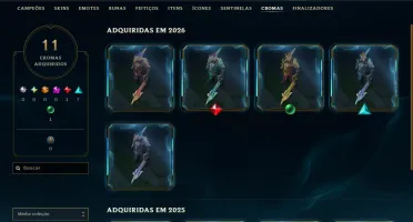 Unranked com 50 Champs e 7 Skins ( ex esmeralda )