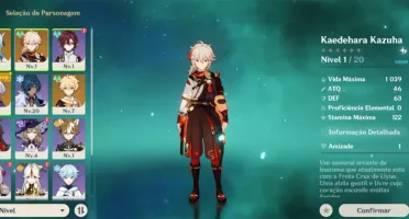 Conta Genshin Impact AR10 Eula + Kazuha + Canção dos Pinhos