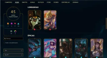 Conta bronze 2 com 87 Champs e 45 Skins