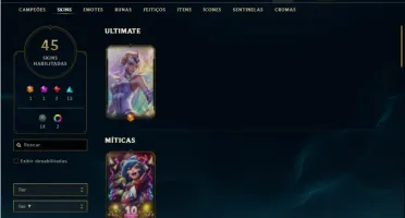 Conta bronze 2 com 87 Champs e 45 Skins