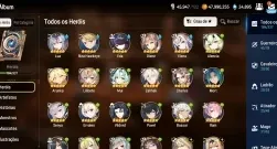 Conta de epic seven com 9 ML + 27 k de gemas + 1000 folhas