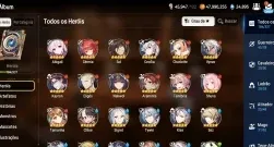 Conta de epic seven com 9 ML + 27 k de gemas + 1000 folhas