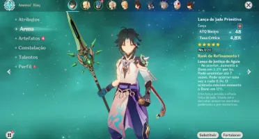 AR10 - Xiao + Jade + Esp. Celestial+Banner de Arma GARANTIDO