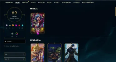 Unranked com 120 Champs e 69 Skins ( JG / MID / SUP )