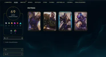 Unranked com 120 Champs e 69 Skins ( JG / MID / SUP )