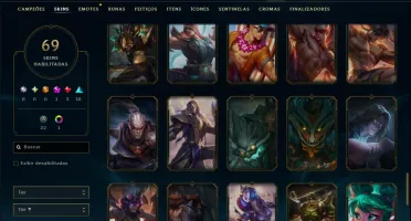 Unranked com 120 Champs e 69 Skins ( JG / MID / SUP )
