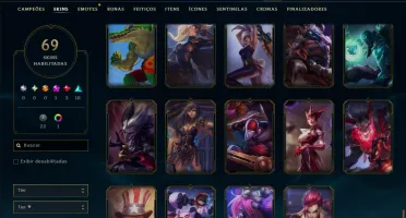 Unranked com 120 Champs e 69 Skins ( JG / MID / SUP )
