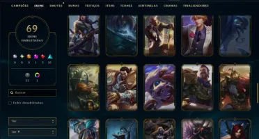 Unranked com 120 Champs e 69 Skins ( JG / MID / SUP )