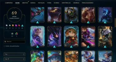 Unranked com 120 Champs e 69 Skins ( JG / MID / SUP )