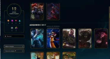 Conta Gold V / 12 skins / 70 champions .