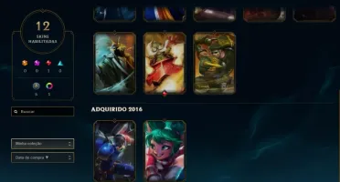 Conta Gold V / 12 skins / 70 champions .