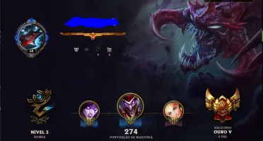 Conta Gold V / 12 skins / 70 champions .